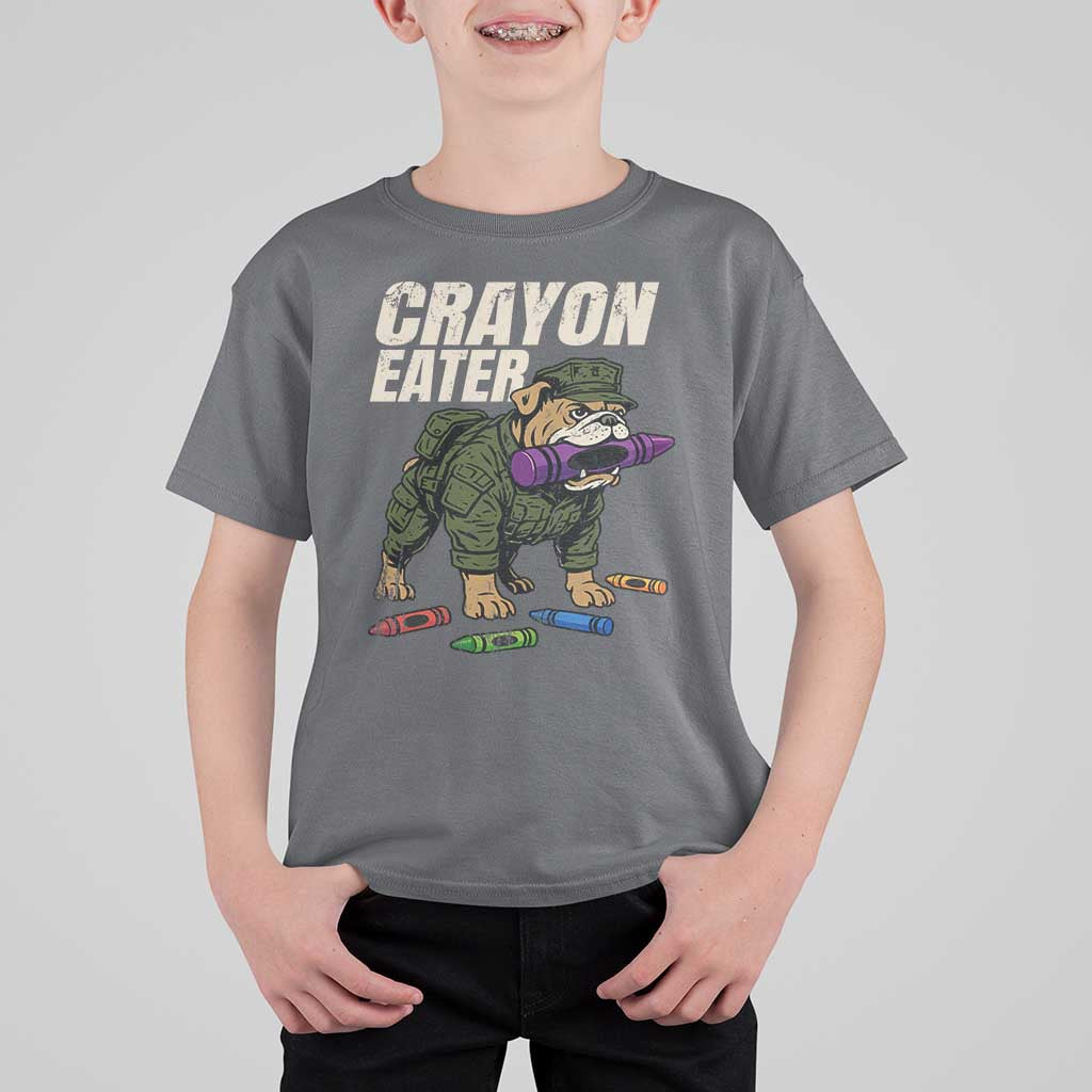 Crayon Eater T Shirt For Kid Funny Bulldog Military Corps Proud Soldier Family - Wonder Print Shop