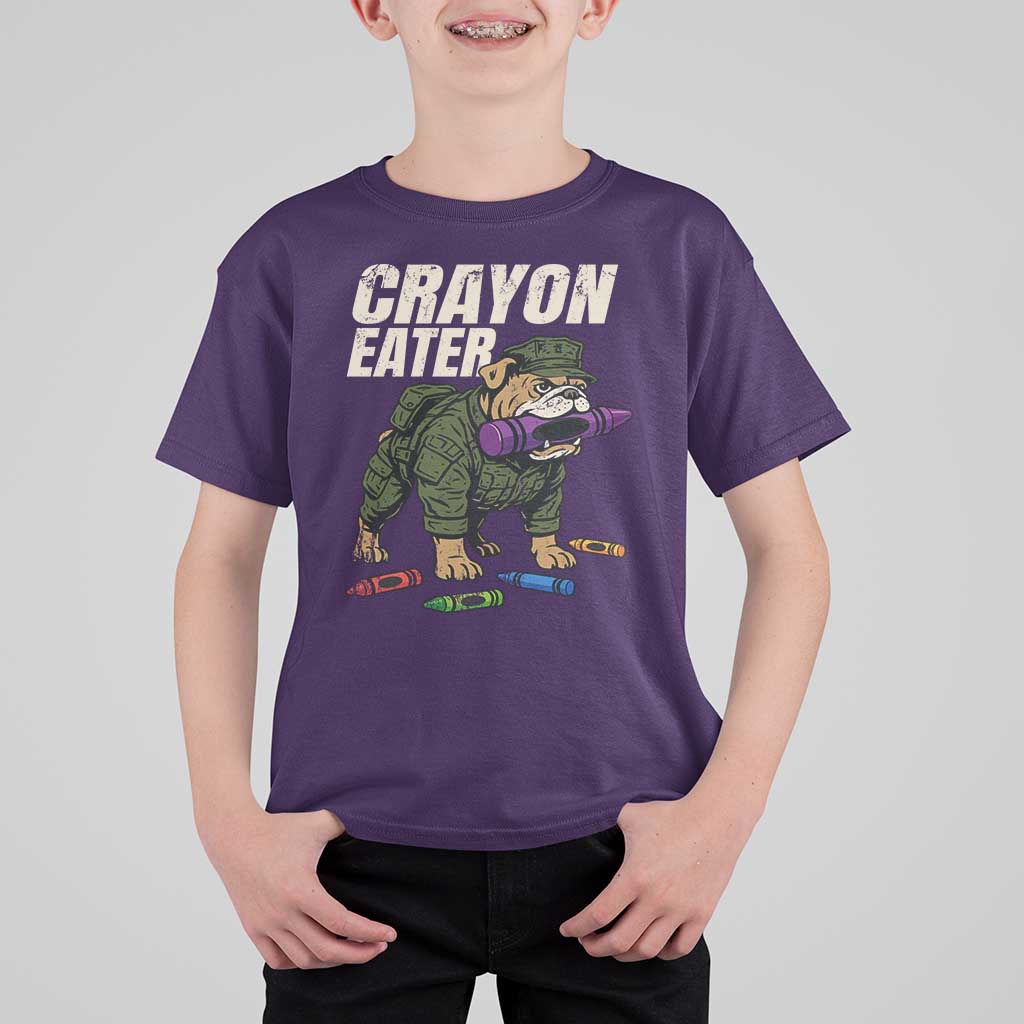 Crayon Eater T Shirt For Kid Funny Bulldog Military Corps Proud Soldier Family - Wonder Print Shop