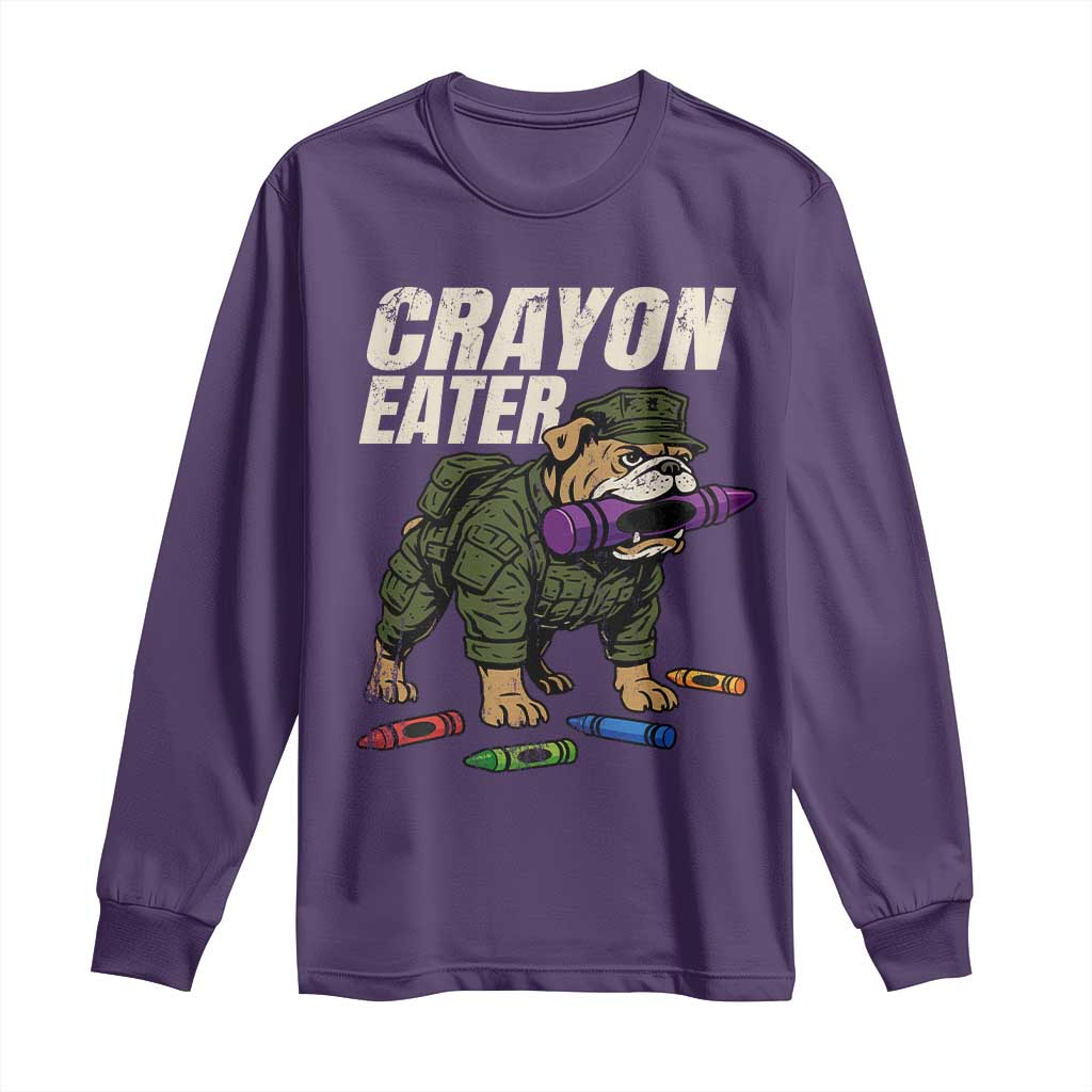 Crayon Eater Long Sleeve Shirt Funny Bulldog Military Corps Proud Soldier Family - Wonder Print Shop