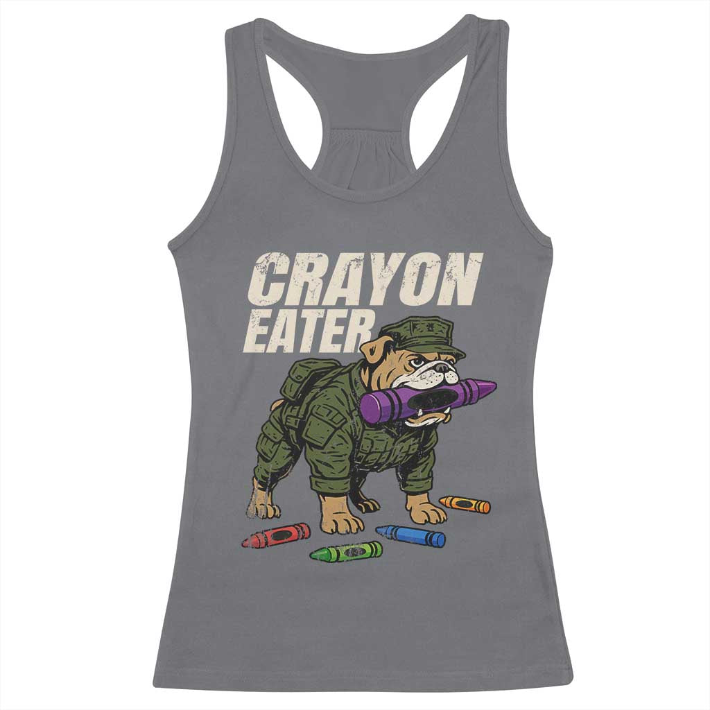 Crayon Eater Racerback Tank Top Funny Bulldog Military Corps Proud Soldier Family - Wonder Print Shop