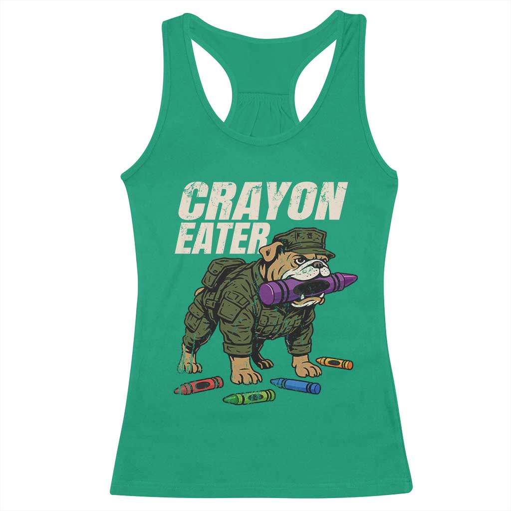 Crayon Eater Racerback Tank Top Funny Bulldog Military Corps Proud Soldier Family - Wonder Print Shop