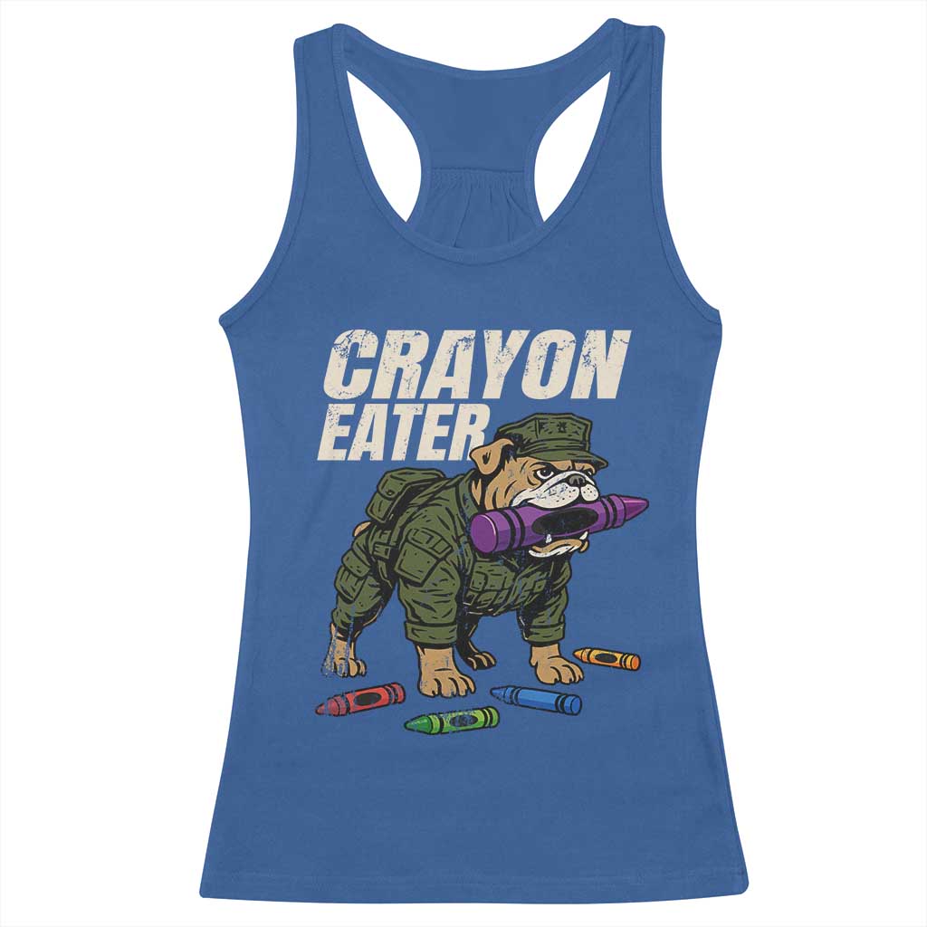 Crayon Eater Racerback Tank Top Funny Bulldog Military Corps Proud Soldier Family - Wonder Print Shop