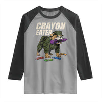 Crayon Eater Raglan Shirt Funny Bulldog Military Corps Proud Soldier Family - Wonder Print Shop