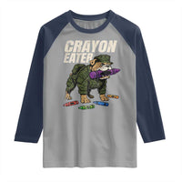 Crayon Eater Raglan Shirt Funny Bulldog Military Corps Proud Soldier Family - Wonder Print Shop