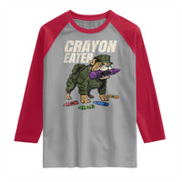 Crayon Eater Raglan Shirt Funny Bulldog Military Corps Proud Soldier Family - Wonder Print Shop