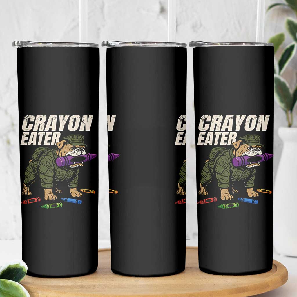 Crayon Eater Skinny Tumbler Funny Bulldog Military Corps Proud Soldier Family - Wonder Print Shop
