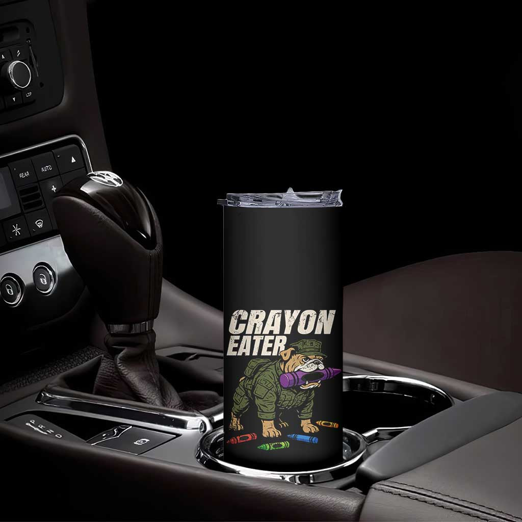 Crayon Eater Skinny Tumbler Funny Bulldog Military Corps Proud Soldier Family - Wonder Print Shop