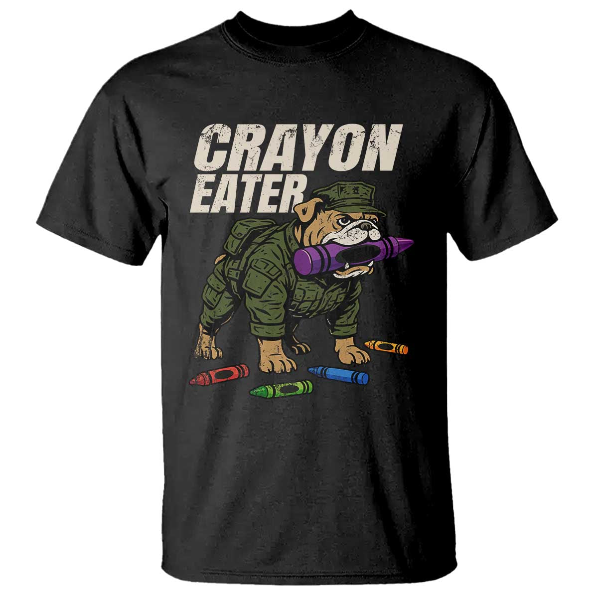 Crayon Eater T Shirt Funny Bulldog Military Corps Proud Soldier Family - Wonder Print Shop
