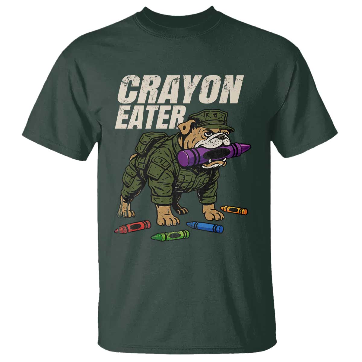 Crayon Eater T Shirt Funny Bulldog Military Corps Proud Soldier Family - Wonder Print Shop