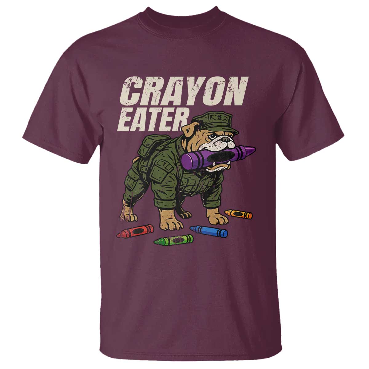 Crayon Eater T Shirt Funny Bulldog Military Corps Proud Soldier Family - Wonder Print Shop