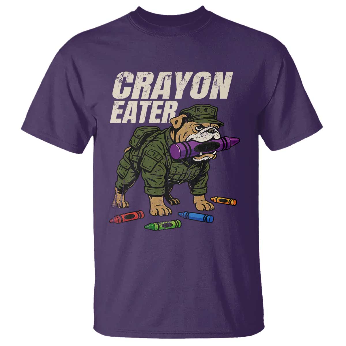 Crayon Eater T Shirt Funny Bulldog Military Corps Proud Soldier Family - Wonder Print Shop