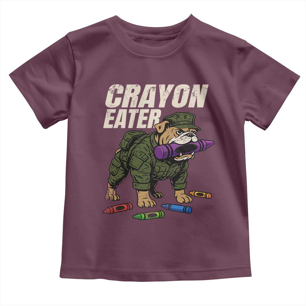 Crayon Eater Toddler T Shirt Funny Bulldog Military Corps Proud Soldier Family - Wonder Print Shop