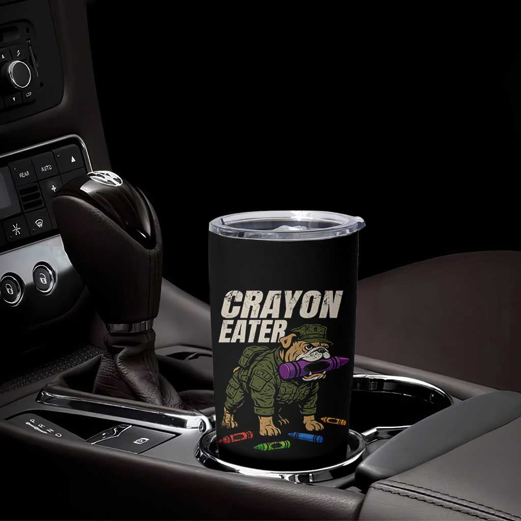 Crayon Eater Tumbler Cup Funny Bulldog Military Corps Proud Soldier Family - Wonder Print Shop