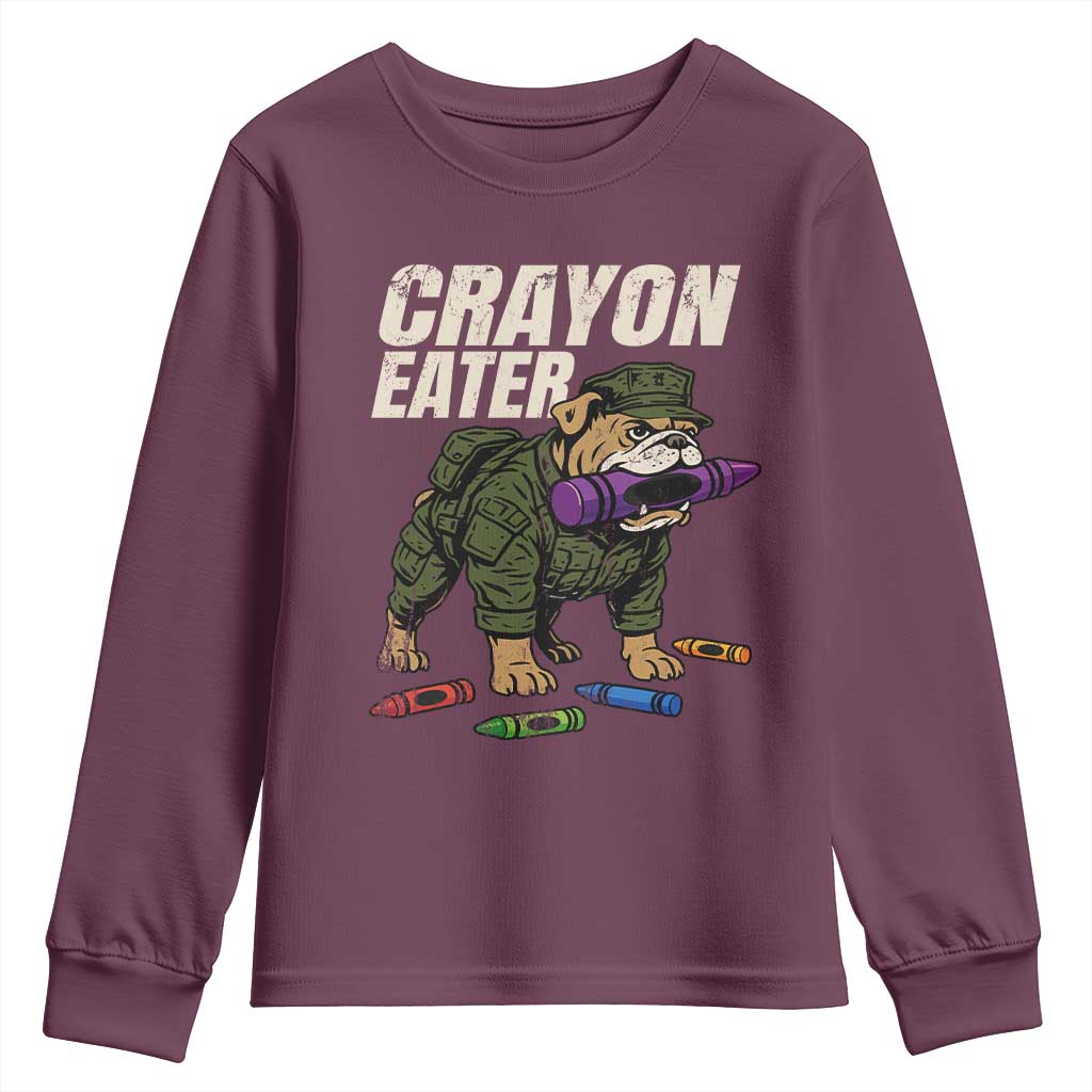 Crayon Eater Youth Sweatshirt Funny Bulldog Military Corps Proud Soldier Family - Wonder Print Shop