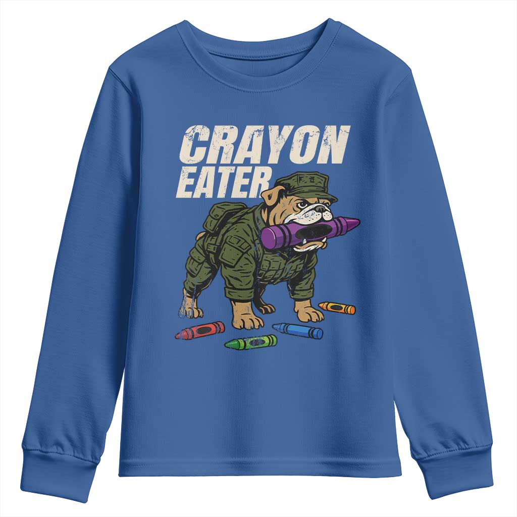 Crayon Eater Youth Sweatshirt Funny Bulldog Military Corps Proud Soldier Family - Wonder Print Shop
