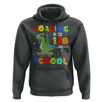 100 Days Of School Dinosaur Hoodie Trex Dino Skateboard Skateboarding Boys Roaring Into 100th Day