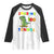 100 Days Of School Dinosaur Raglan Shirt Trex Dino Skateboard Skateboarding Boys Roaring Into 100th Day