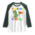 100 Days Of School Dinosaur Raglan Shirt Trex Dino Skateboard Skateboarding Boys Roaring Into 100th Day