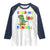 100 Days Of School Dinosaur Raglan Shirt Trex Dino Skateboard Skateboarding Boys Roaring Into 100th Day