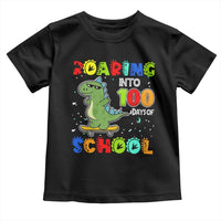 100 Days Of School Dinosaur Toddler T Shirt Trex Dino Skateboard Skateboarding Boys Roaring Into 100th Day