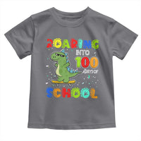 100 Days Of School Dinosaur Toddler T Shirt Trex Dino Skateboard Skateboarding Boys Roaring Into 100th Day