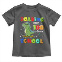 100 Days Of School Dinosaur Toddler T Shirt Trex Dino Skateboard Skateboarding Boys Roaring Into 100th Day