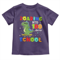 100 Days Of School Dinosaur Toddler T Shirt Trex Dino Skateboard Skateboarding Boys Roaring Into 100th Day