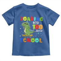 100 Days Of School Dinosaur Toddler T Shirt Trex Dino Skateboard Skateboarding Boys Roaring Into 100th Day