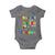 Funny Dinosaur Trex Roaring Into 100 Days Of School Baby Onesie