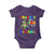 Funny Dinosaur Trex Roaring Into 100 Days Of School Baby Onesie