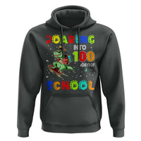 Funny Dinosaur Trex Roaring Into 100 Days Of School Hoodie