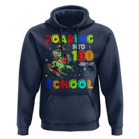 Funny Dinosaur Trex Roaring Into 100 Days Of School Hoodie