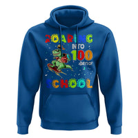 Funny Dinosaur Trex Roaring Into 100 Days Of School Hoodie