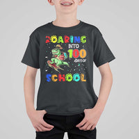 Funny Dinosaur Trex Roaring Into 100 Days Of School T Shirt For Kid - Wonder Print Shop