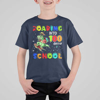 Funny Dinosaur Trex Roaring Into 100 Days Of School T Shirt For Kid - Wonder Print Shop