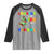 Funny Dinosaur Trex Roaring Into 100 Days Of School Raglan Shirt