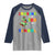 Funny Dinosaur Trex Roaring Into 100 Days Of School Raglan Shirt