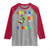 Funny Dinosaur Trex Roaring Into 100 Days Of School Raglan Shirt