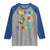 Funny Dinosaur Trex Roaring Into 100 Days Of School Raglan Shirt