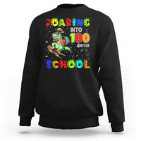 Funny Dinosaur Trex Roaring Into 100 Days Of School Sweatshirt - Wonder Print Shop