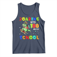 Funny Dinosaur Trex Roaring Into 100 Days Of School Tank Top