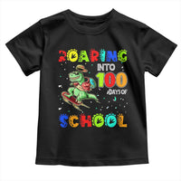 Funny Dinosaur Trex Roaring Into 100 Days Of School Toddler T Shirt