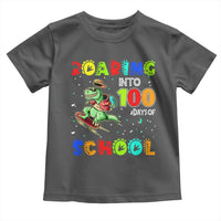 Funny Dinosaur Trex Roaring Into 100 Days Of School Toddler T Shirt