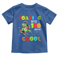 Funny Dinosaur Trex Roaring Into 100 Days Of School Toddler T Shirt