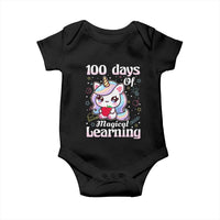100th Day Of School Unicorn Girls Baby Onesie Magical Learning