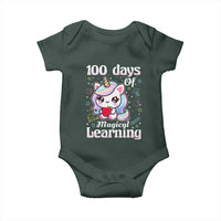 100th Day Of School Unicorn Girls Baby Onesie Magical Learning