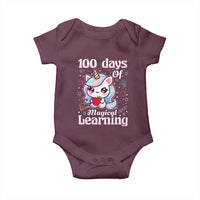 100th Day Of School Unicorn Girls Baby Onesie Magical Learning