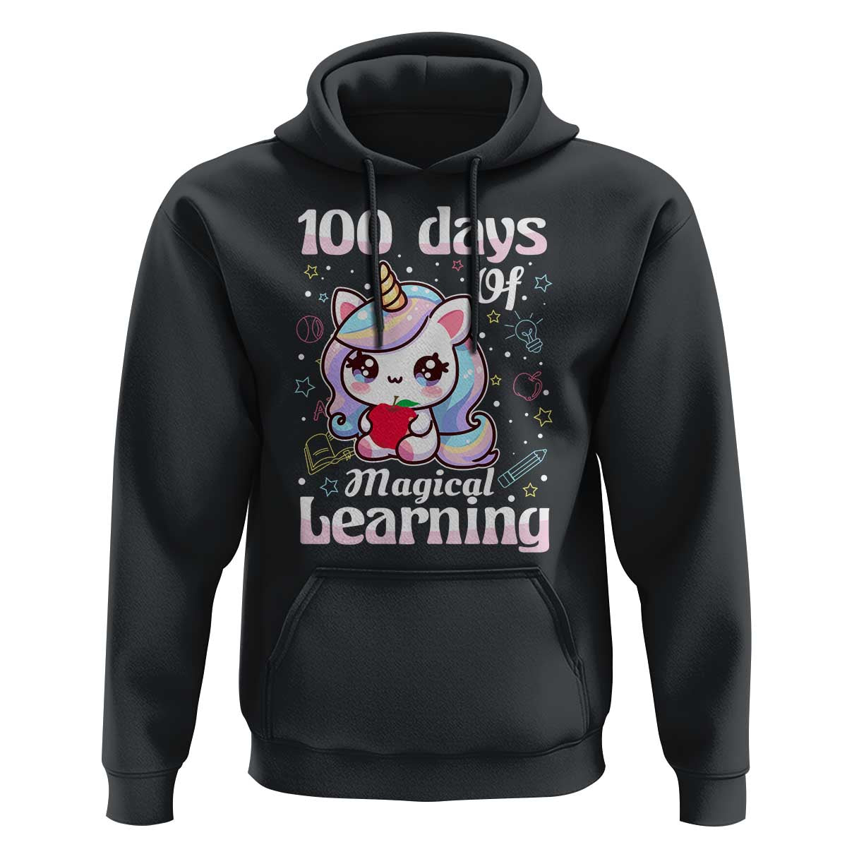 100th Day Of School Unicorn Girls Hoodie