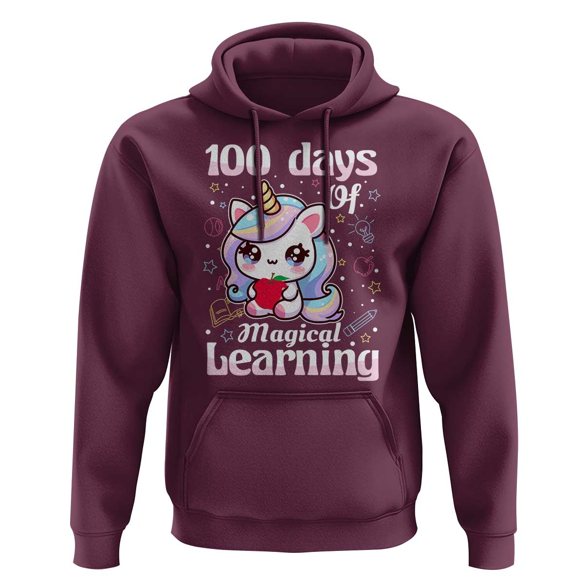 100th Day Of School Unicorn Girls Hoodie