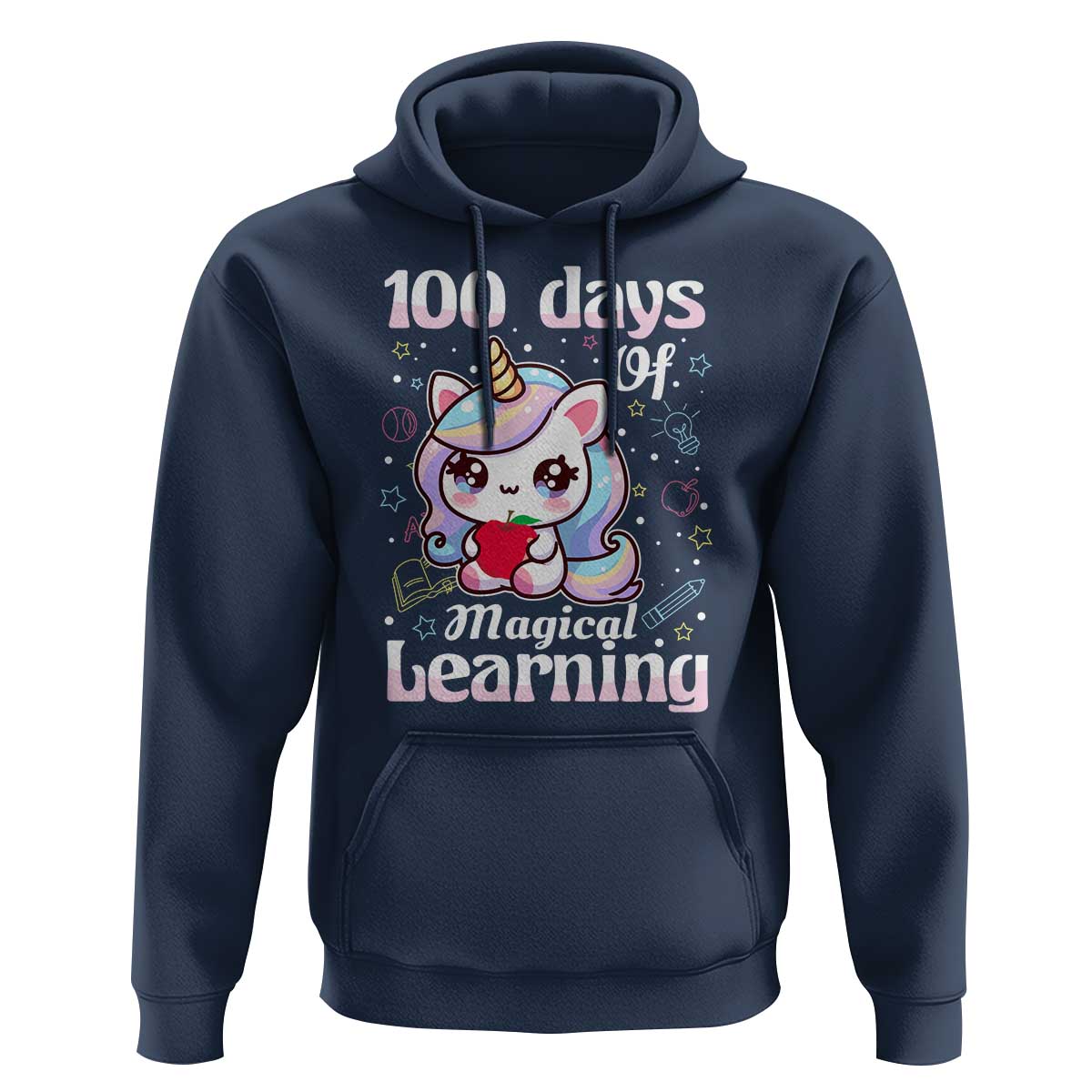 100th Day Of School Unicorn Girls Hoodie